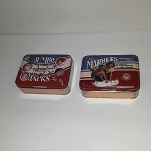 c NEW SET OF JACKS AND MARBLES SEALED IN CONTAINERS